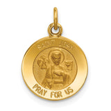 14k Polished and Satin Solid Saint John Medal Round Charm XR619