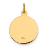14k Polished and Satin Solid Saint John Medal Round Charm XR619
