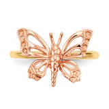 14k Two-tone Polished Butterfly Ring R628