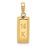 14k 3D Gold Bar Pendant C3216