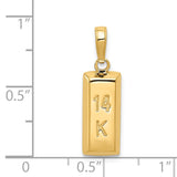 14k 3D Gold Bar Pendant C3216