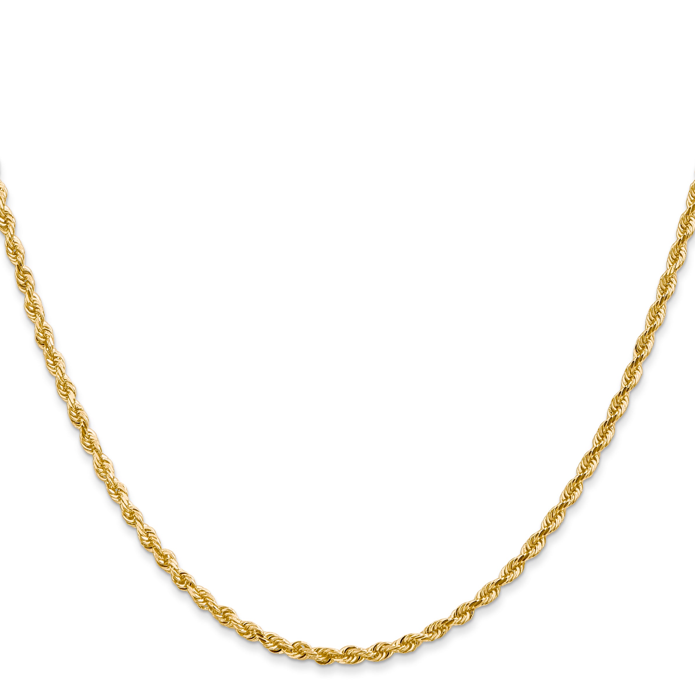 14K 10 Inch 2.25mm Diamond-cut Quadruple Rope Lobster Clasp Anklet QTR018