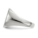14k White Gold  13.5mm x14.5mm Open Back Men's Signet Ring RS608