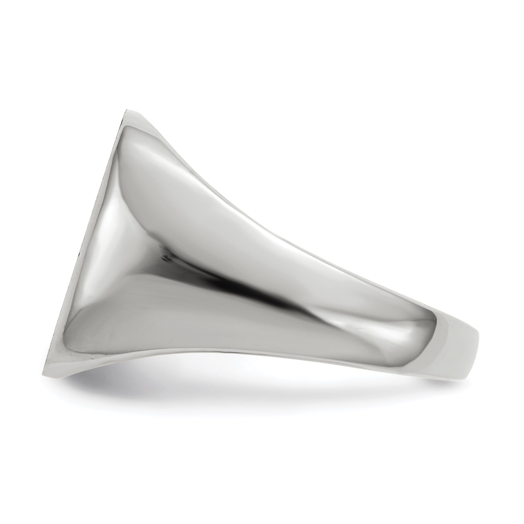 14k White Gold  13.5mm x14.5mm Open Back Men's Signet Ring RS608