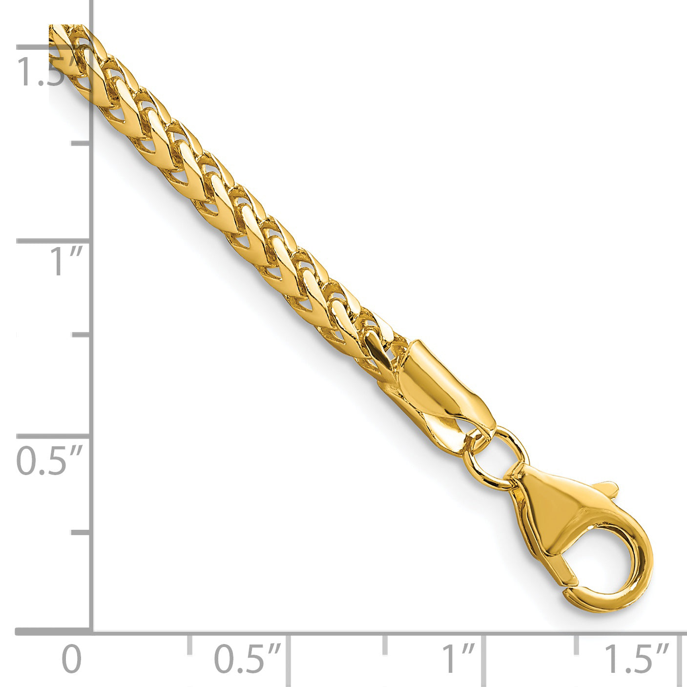 14K 18 inch 3mm Franco with Fancy Lobster Clasp Chain FRA100