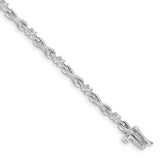 14k White Gold Complete 1/2 carat Round AA Diamond 4-prong X-design 7 inch Tennis Bracelet X2106WAA