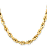 14K 18 inch 7mm Semi Solid Rope with Lobster Clasp Chain BC194
