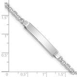 14k White Gold Polished Semi-Solid Chain/Solid Plate Anchor Link 26x5mm Plate 7 inch ID Bracelet DCID105W