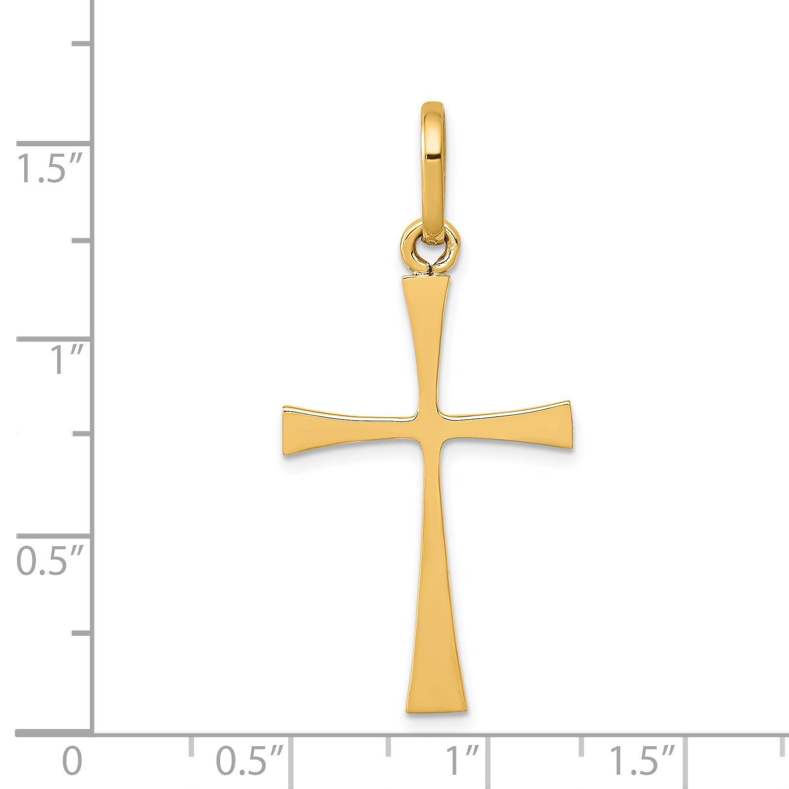 14k Polished Cross Pendant K1167