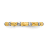 14k White Gold 3mm 1/5 carat Diamond Fancy Bamboo Band RM3722