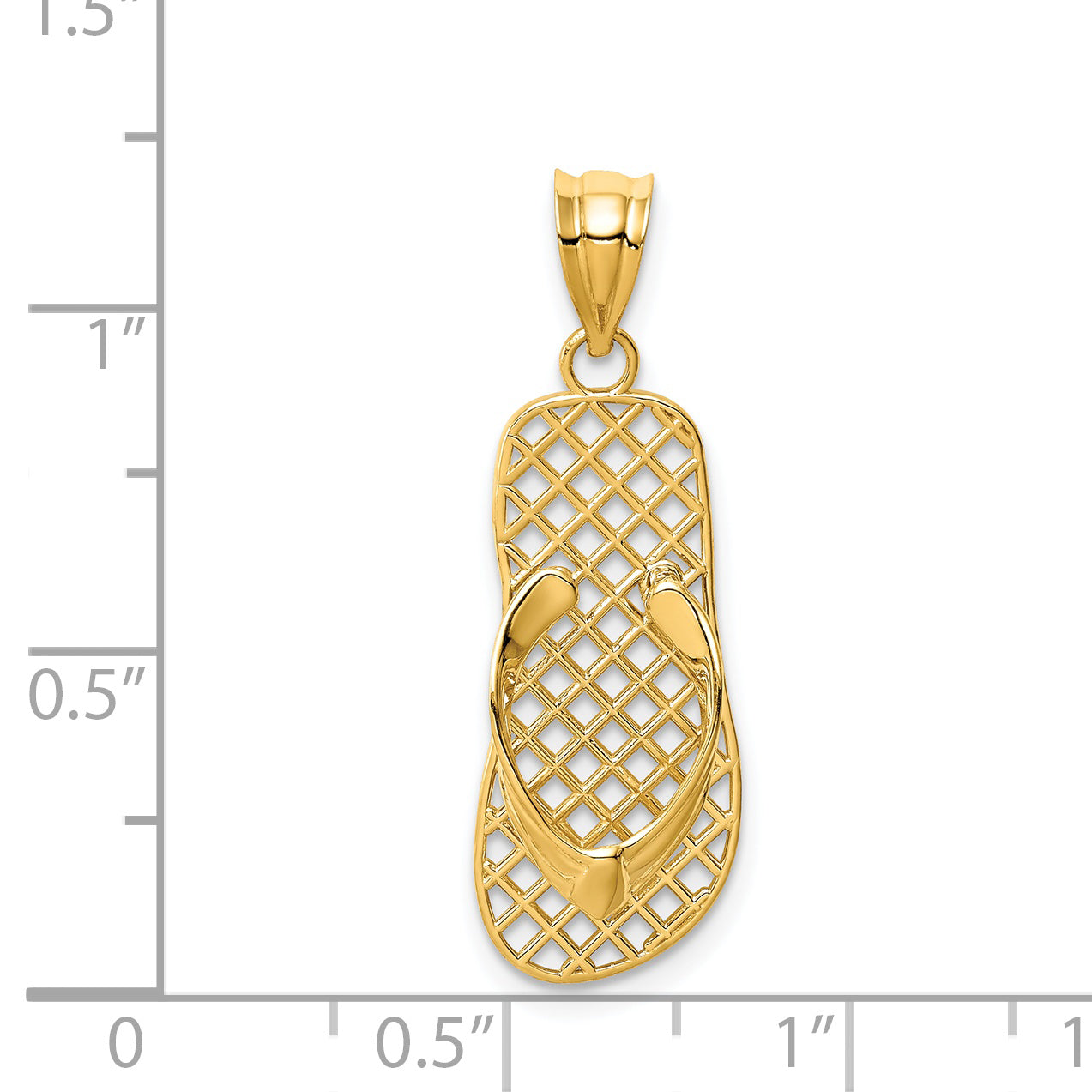 14k Mesh Flip-Flop Pendant K4918