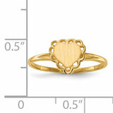 14k 6.5x6.0mm Open Back Heart Signet Ring RS511