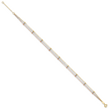 14k Tri-color 3-Strand Diamond-cut Beaded 9-Station 9 inch Plus 1 inch Extender - Total 10 inch Anklet ANK290