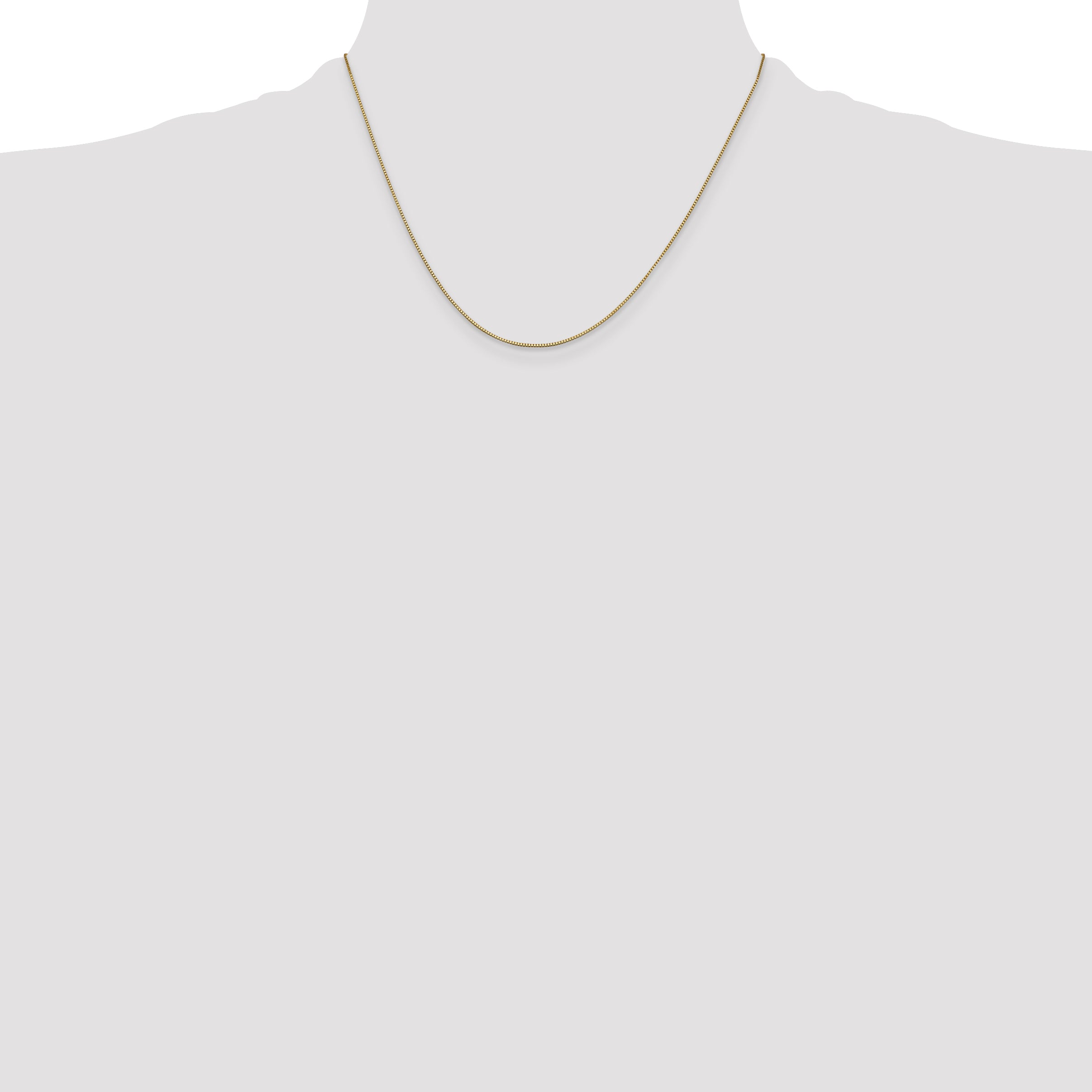 14K 14 inch .7mm Box with Lobster Clasp Chain BOX075