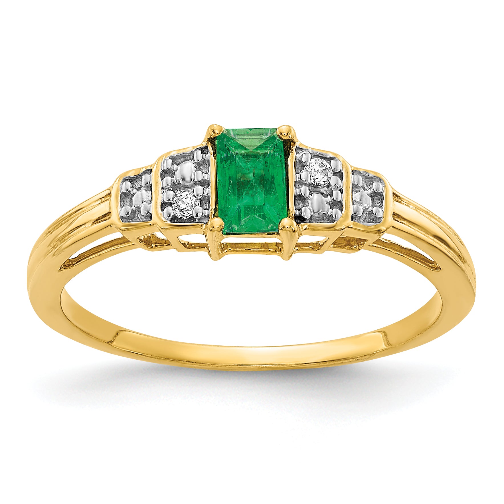 14k Emerald and Diamond Ring RM5777