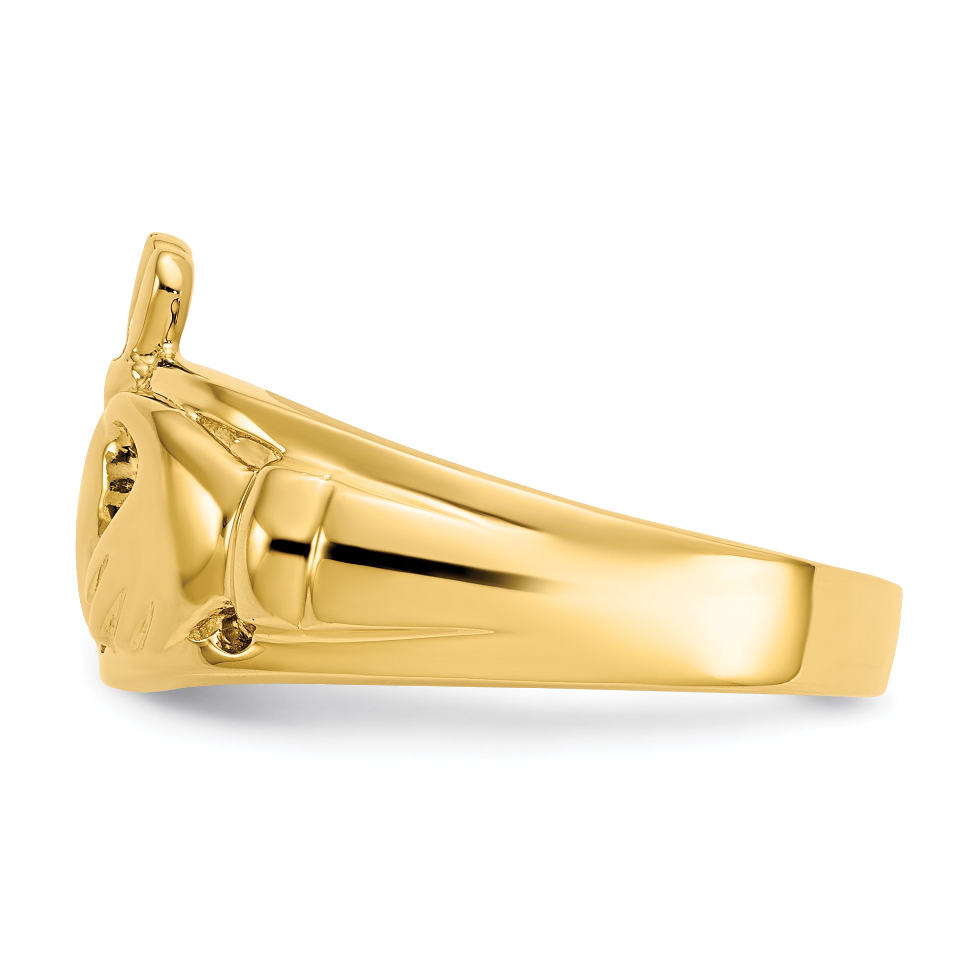 14k Ladies Polished Claddagh Ring D1858
