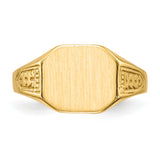 14k 11.0x9.0mm Closed Back Signet Ring RS343