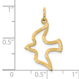 14K Satin and Diamond-Cut Dove Cut-out Charm C535