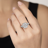 14k White Gold 3-Stone Semi-Mount Ring w/ 0.68ct Diamonds