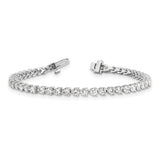 14k White Gold Complete 4.73 carat Round A Diamond 3-prong 7 inch Tennis Bracelet X2840WA
