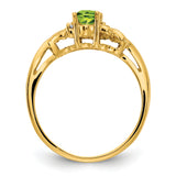 14k 6x4mm Oval Peridot VS Diamond ring Y4690PE/VS