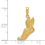 14k Polished Running Shoe with Wings Pendant C2660