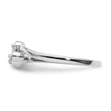 14k White Gold Polished VS Diamond Two Hearts Ring Y1836VS