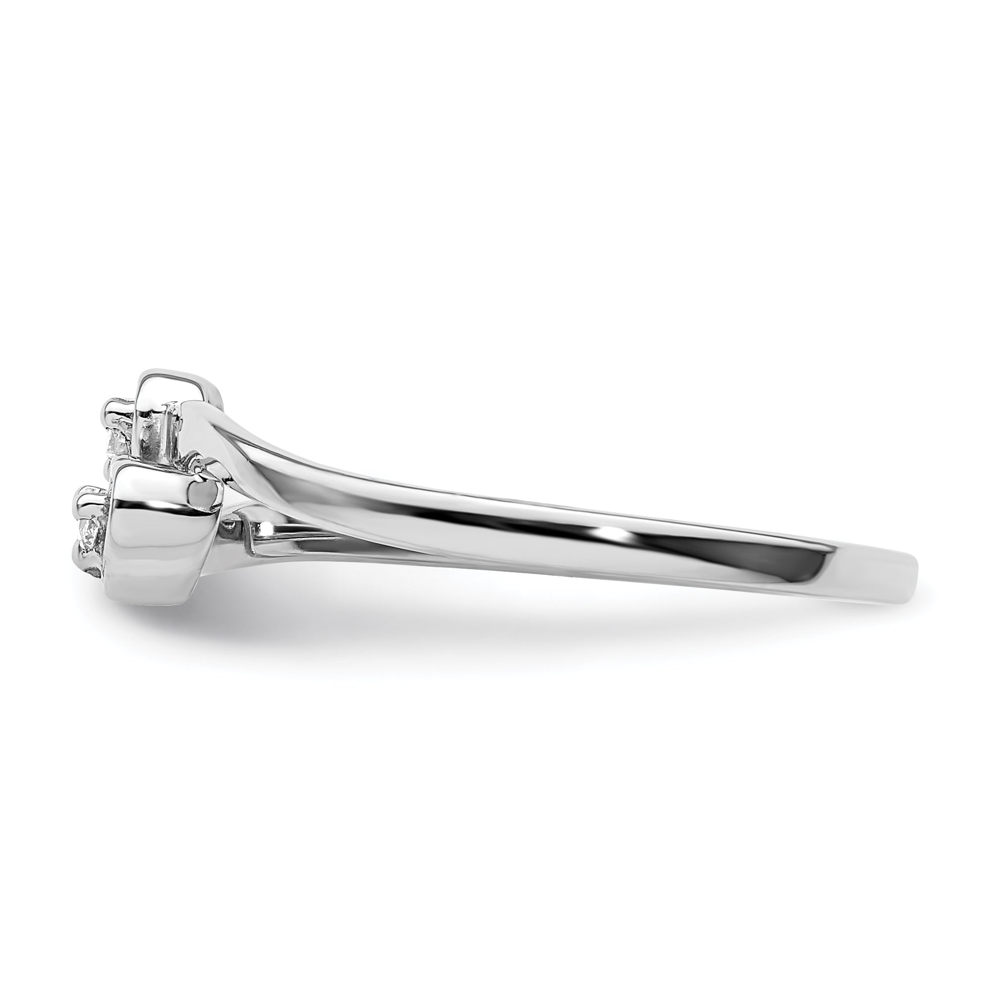 14k White Gold Polished VS Diamond Two Hearts Ring Y1836VS