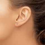 Inverness 14k June Pink Crystal Birthstone Flower Post Piercing Earrings 786E