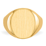 14k 12.0x13.5mm Closed Back Signet Ring RS142