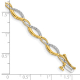 14k Complete 1/4 carat Diamond Fancy Link 7 inch Bracelet BM4635