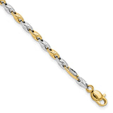 14K Two-tone Polished Fancy Link 7.5 inch Bracelet SF2598