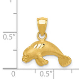 14K Satin Diamond-cut Manatee Pendant K2996