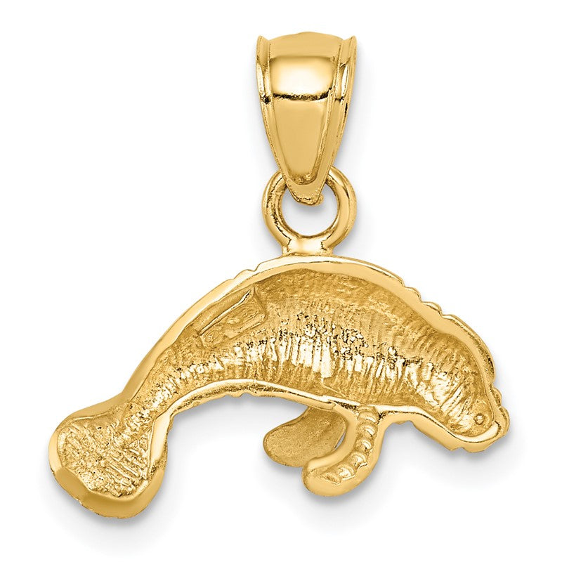 14K Satin Diamond-cut Manatee Pendant K2996