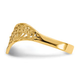 14k Diamond-Cut Filigree V-Shape Ring R163
