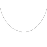 14k White Gold Complete 1/3 carat Bezel-set Diamond and Cable Chain 16-Station 16 inch Necklace PM1007