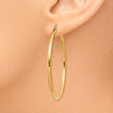 14k 2x45mm Polished Tube Hoop Earrings T920
