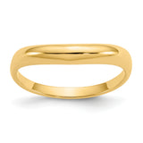 14k Polished Stackable Wave Ring K584