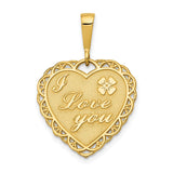 14k Reversible I LOVE YOU Heart Pendant C1640