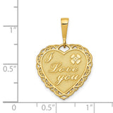 14k Reversible I LOVE YOU Heart Pendant C1640