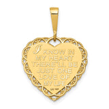 14k Reversible I LOVE YOU Heart Pendant C1640