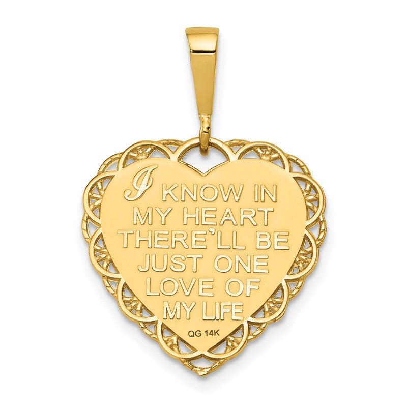14k Reversible I LOVE YOU Heart Pendant C1640