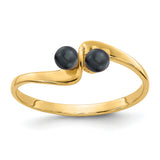 14k 3mm Black FW Cultured Pearl ring Y1873BP