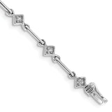 14k White Gold Complete 1/6 carat Diamond Bar Link 7.5 inch Bracelet BM4596