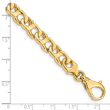 14K 20 inch 7.4mm Hand Polished Fancy Link with Fancy Lobster Clasp Chain LK178