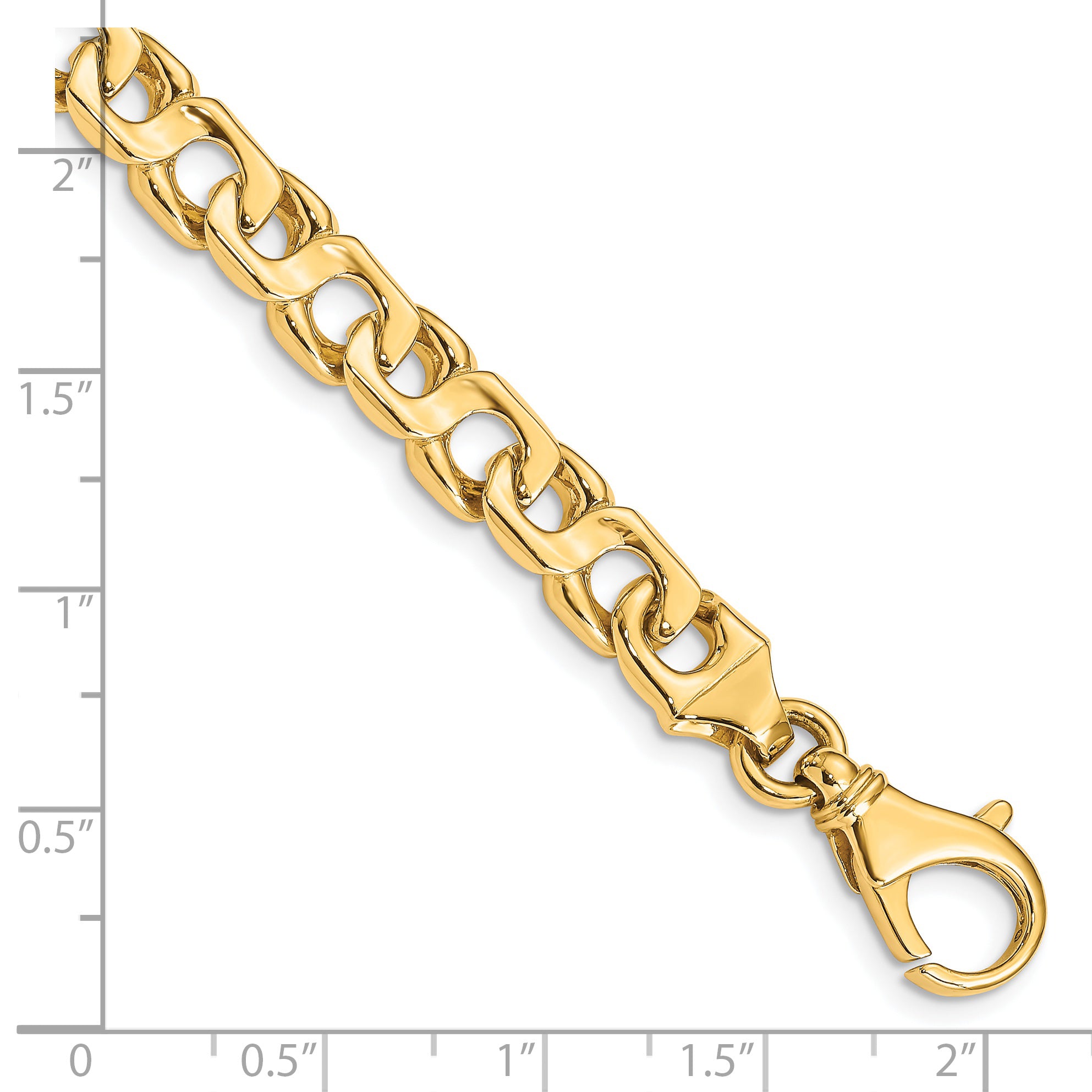 14K 20 inch 7.4mm Hand Polished Fancy Link with Fancy Lobster Clasp Chain LK178