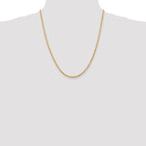 14K 26 Inch 2.75mm Diamond-cut Quadruple Rope Lobster Clasp Chain QTR021