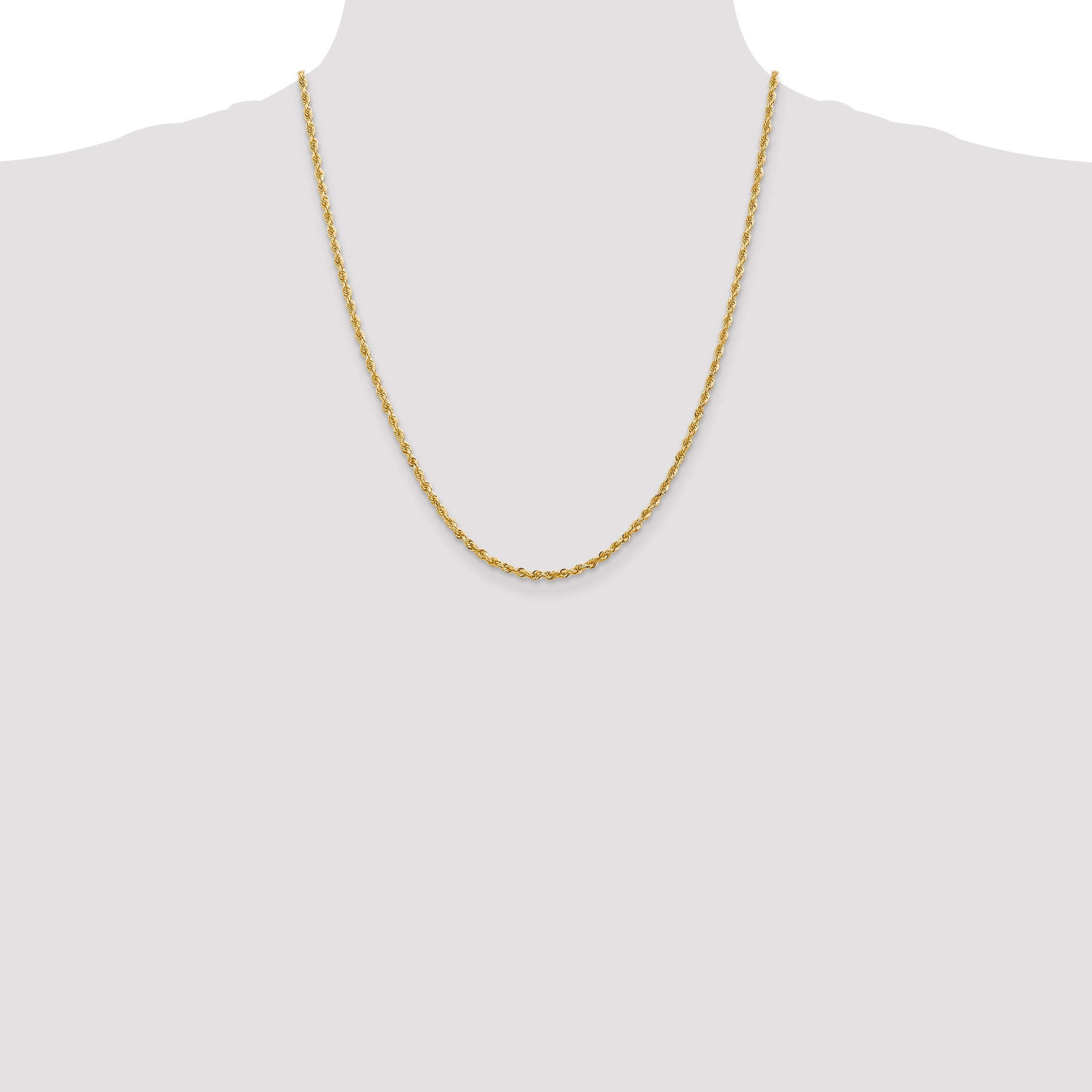 14K 26 Inch 2.75mm Diamond-cut Quadruple Rope Lobster Clasp Chain QTR021