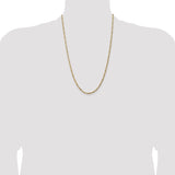 14K 26 inch 3mm Flat Figaro with Lobster Clasp Chain FFL080