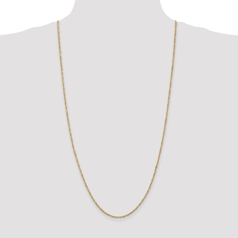 14K 10 inch 1.70mm Singapore with Lobster Clasp Anklet PEN10